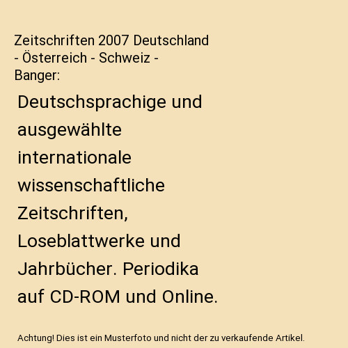 Zeitschriften 2007 deutschland - 2007,