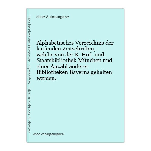 Alphabetisches verzeichnis der - verzeichnis,