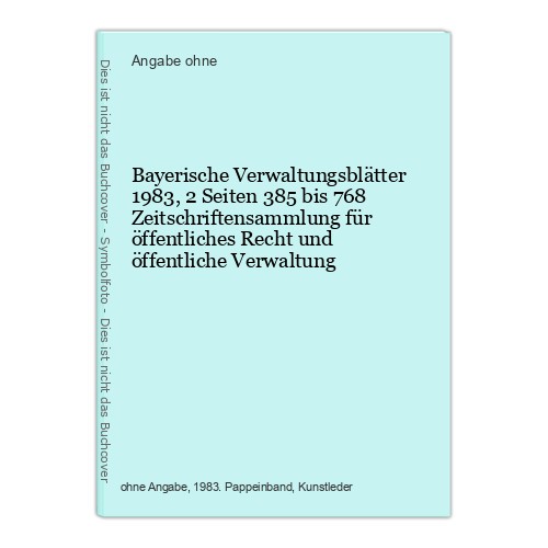 Bayerische verwaltungsblätter - bayerische,