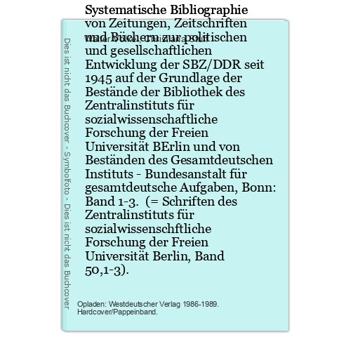 Systematische bibliographie - systematische,