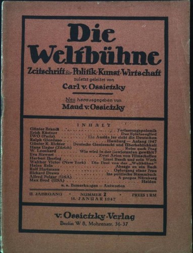 Die weltbühne 1947 - weltbühne, nr.