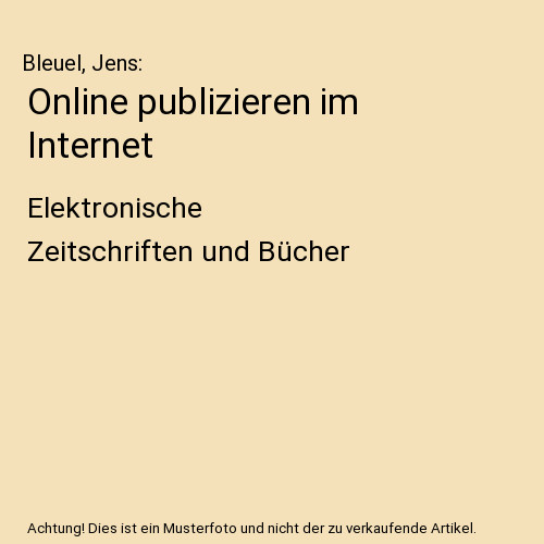 Online publizieren - , im